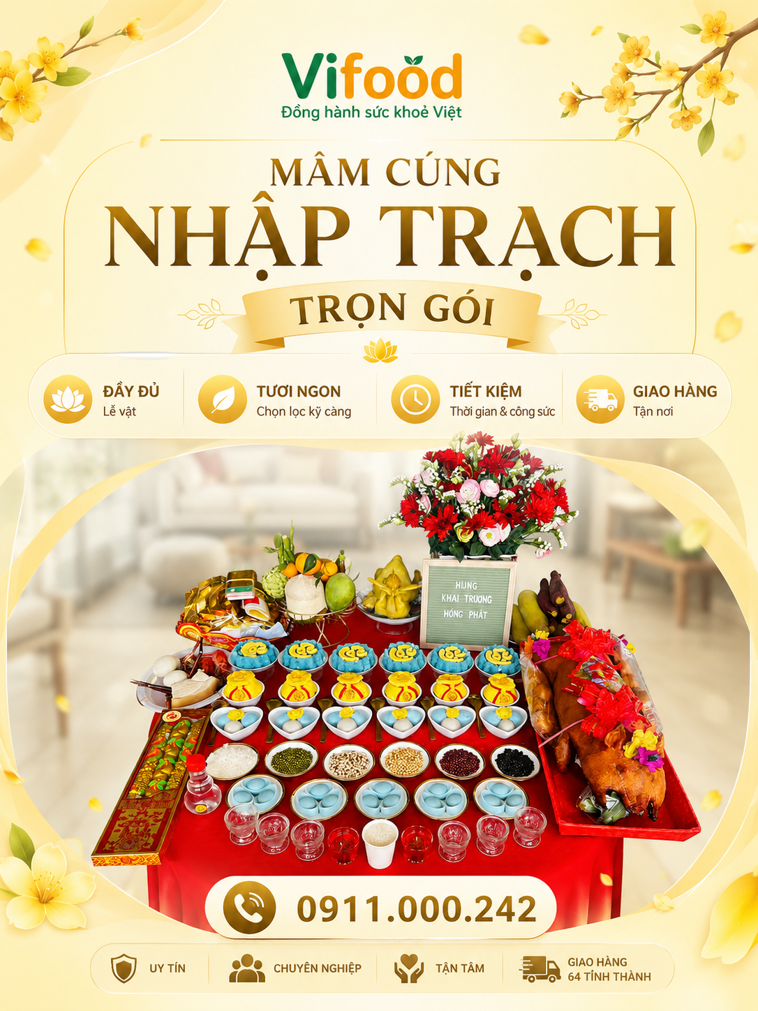 mâm cúng nhập trạch tại Huế 